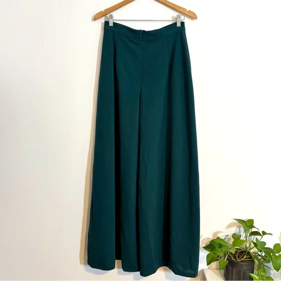 La Femme en Noir Emerald Green Palazzo Wide Leg Pants Gothic Whimsigoth Pinup L - Picture 8 of 10